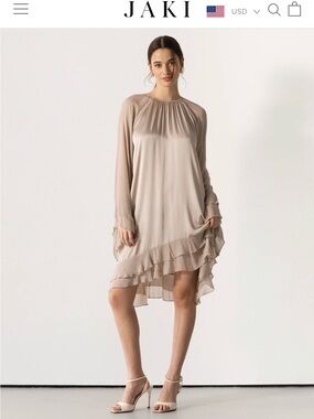 JAKI Estelle Ruffle Midi Dress